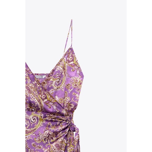 NWT ZARA SATIN EFFECT PRINT DRESS - Picture 8 of 16